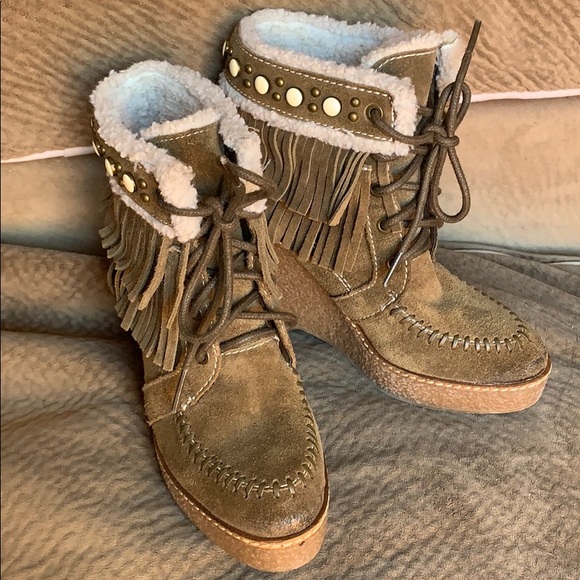 Sam Edelman Kemper bootie faux wedge fringe boho - Picture 3 of 8